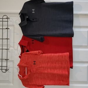 3 heatgear under armour short sleeve boys polo shirts size xs/5